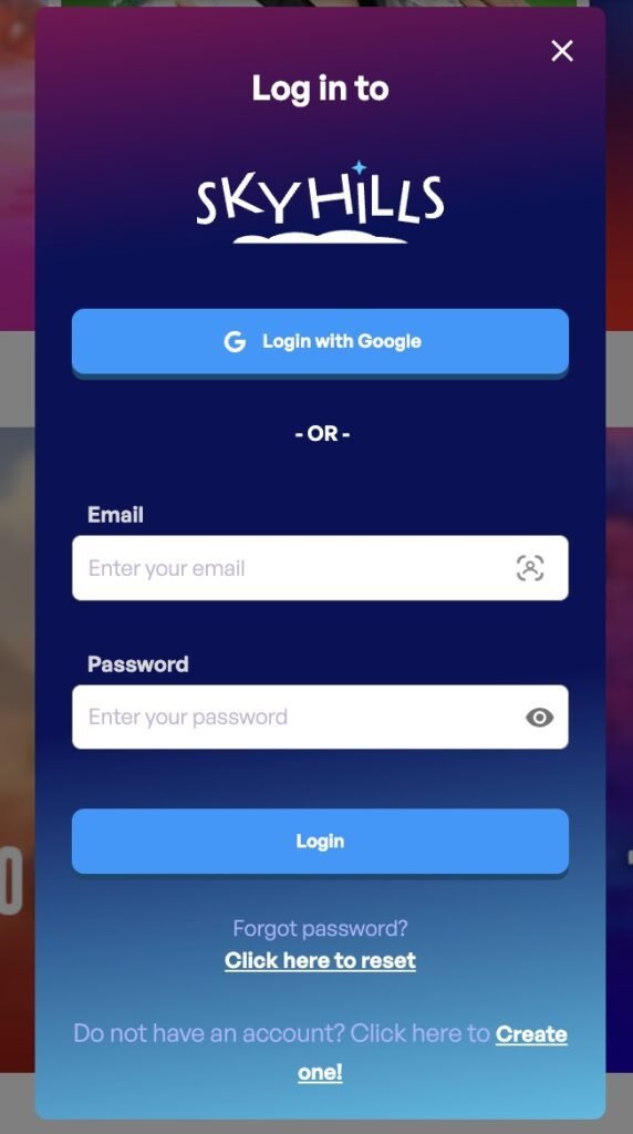 sky hills login